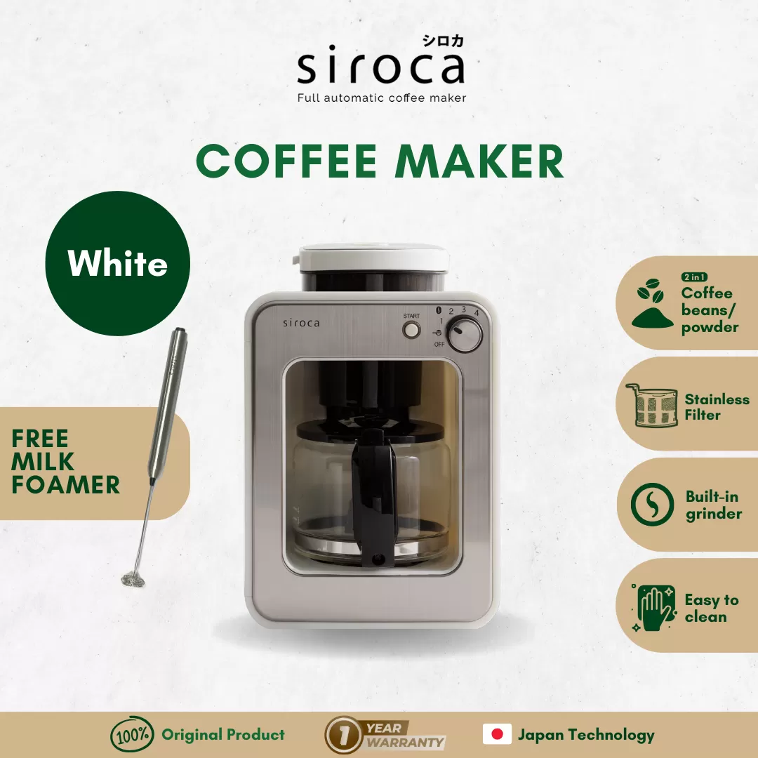 SIROCA COFFEE MAKER WHITE + MILK FOAMER - Image 1