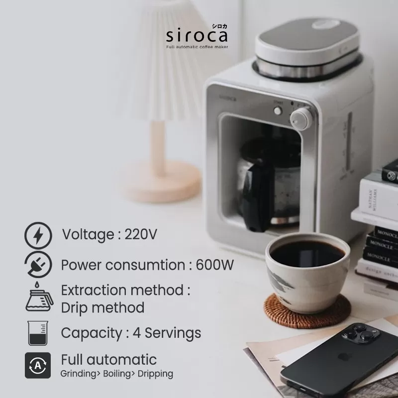 SIROCA COFFEE MAKER WHITE + MILK FOAMER - Image 2